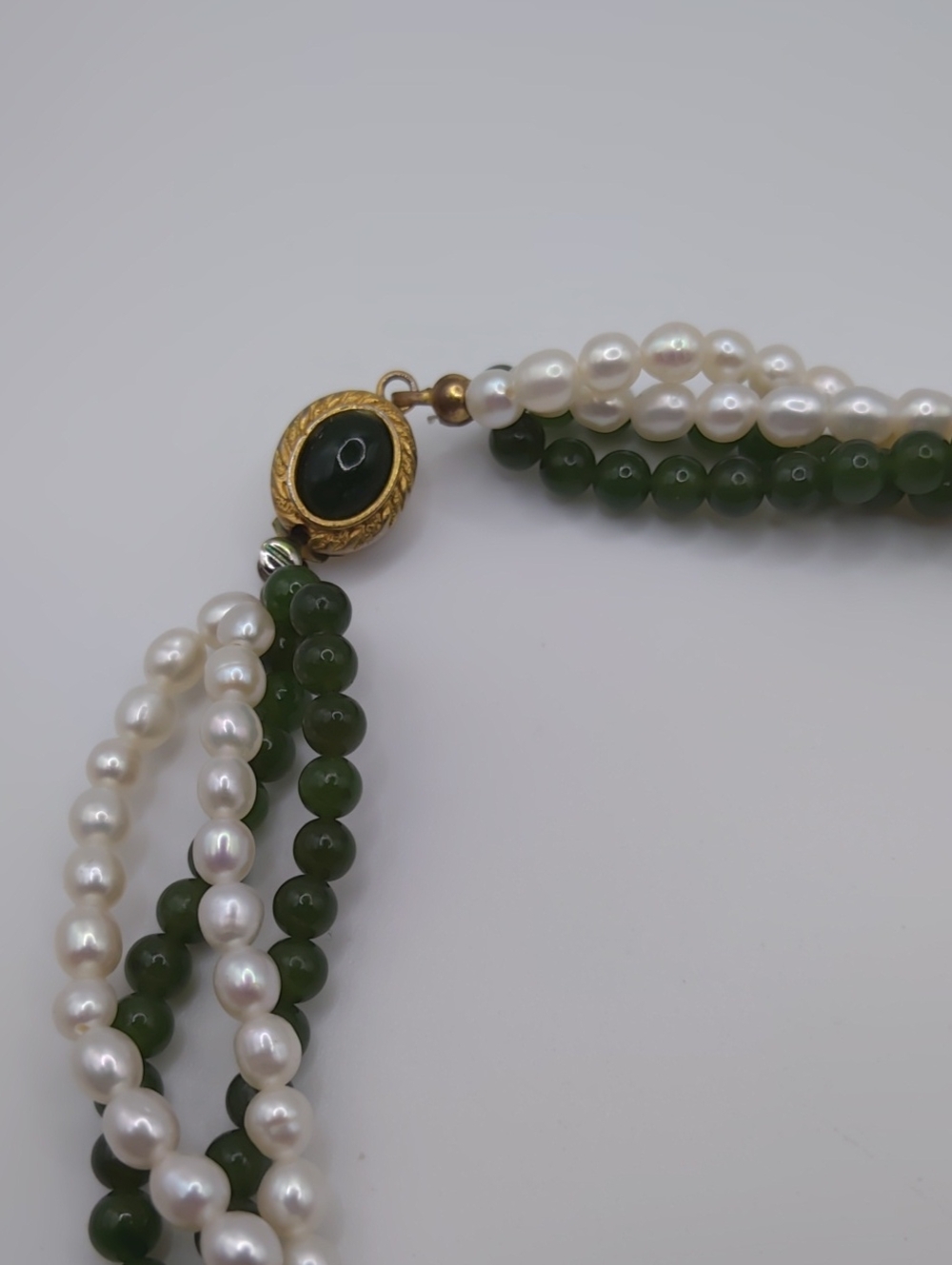 Freshwater Pearl And Green Tourmaline Multistrand Necklace - Picture 3 of 6